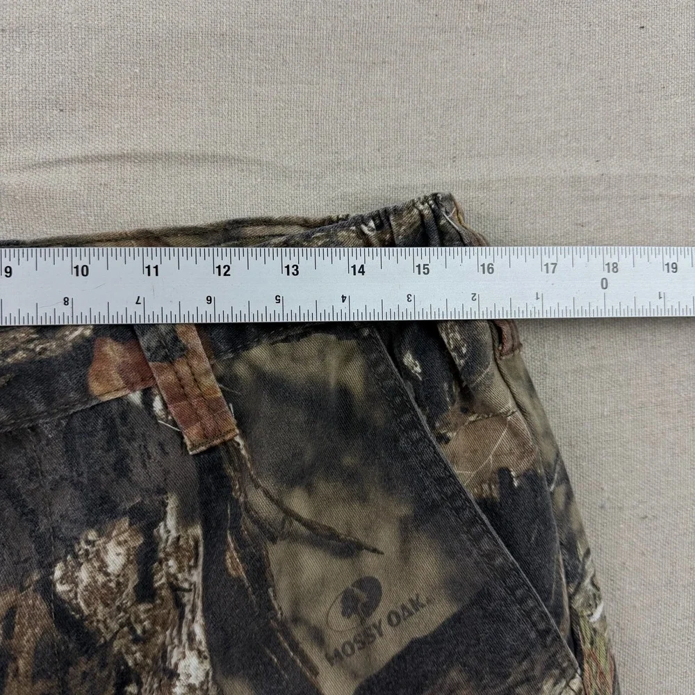 Mossy Oak Cargo Pants Mens 31x29 Camo Brown Green Drawstring Hem Outdoor Utility